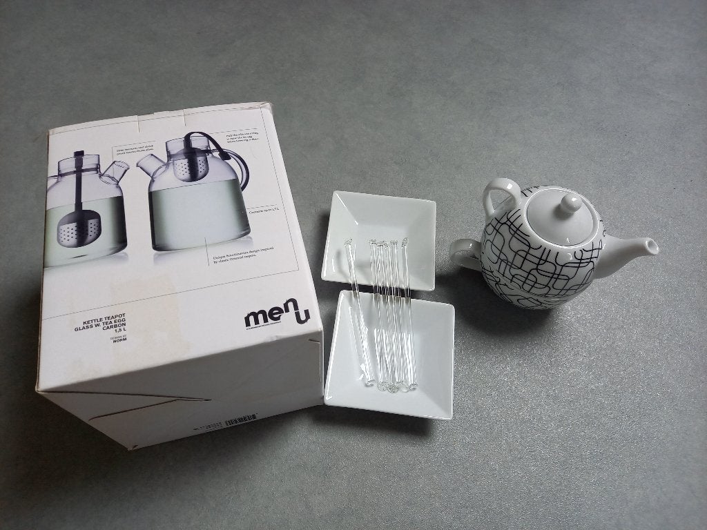 Theepot - Tea for one - schaaltjes, Huis en Inrichting, Verzenden, Glas, Zo goed als nieuw, Theepot