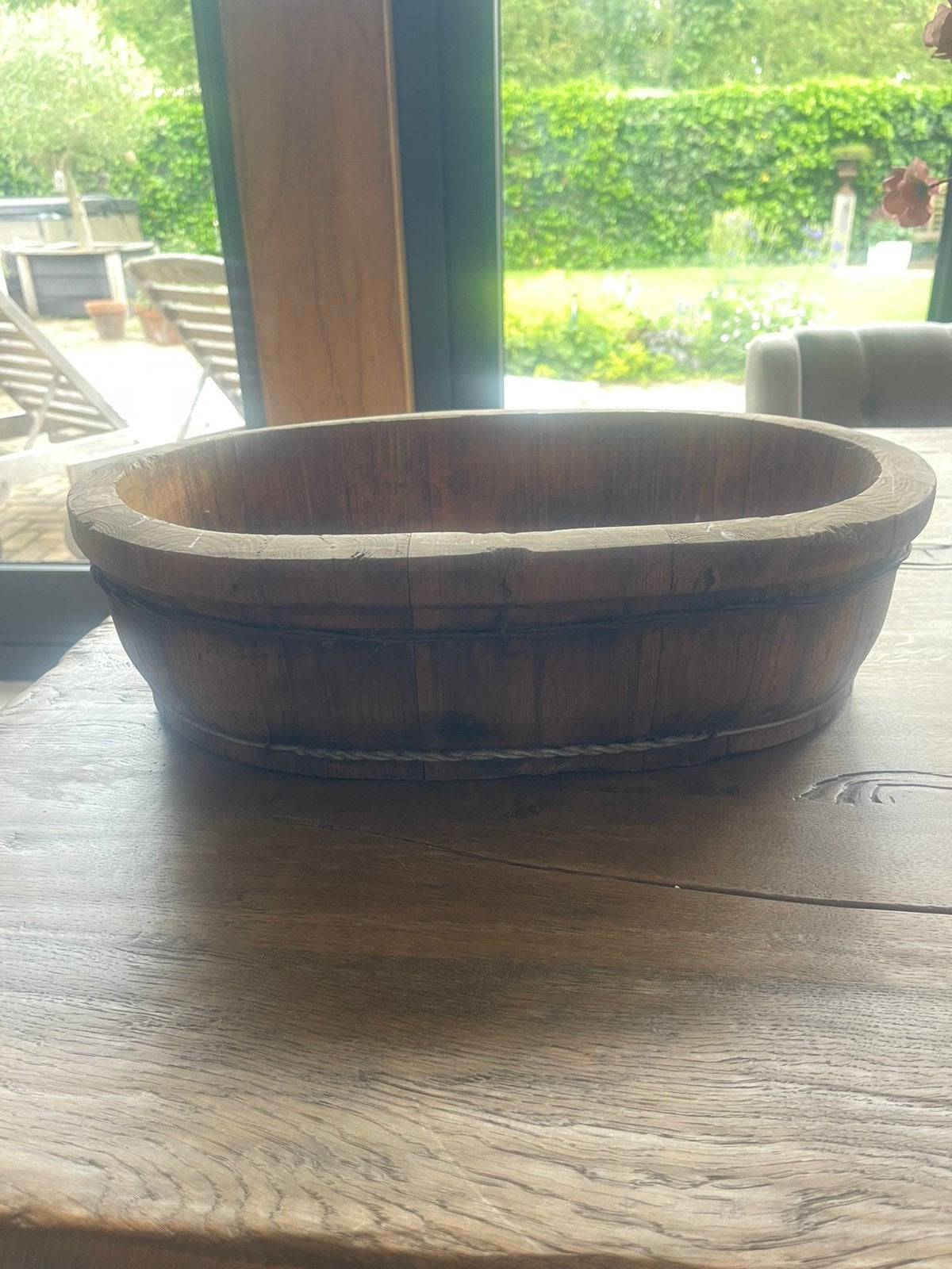 Mooie houten trog /bak mooi afgewerkt!, Ophalen of Verzenden