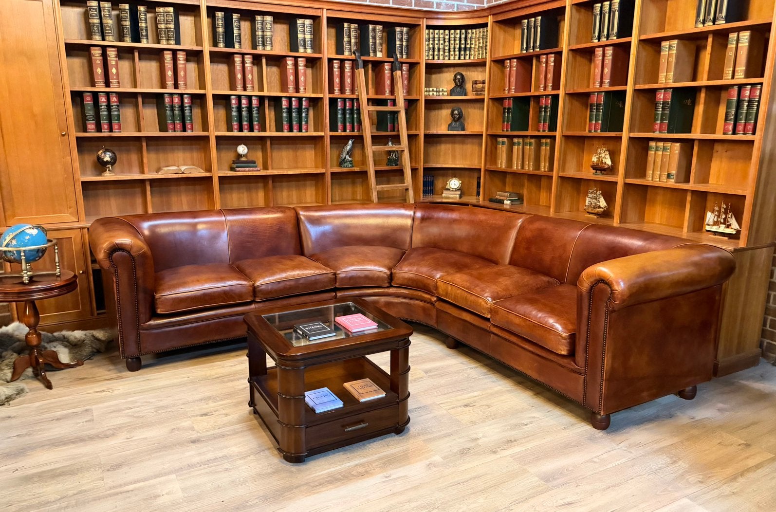 Zeer Exclusieve Handgemaakte Schapenleren club hoekbank