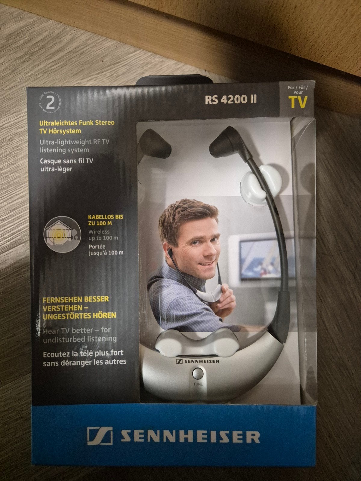 Sennheiser RS 4200 II Draadloos TV Luister Systeem, Audio, Tv en Foto, Koptelefoons, In-ear, Draadloos, Zilver, Sennheiser