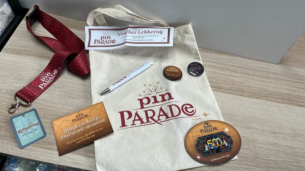 Efteling pin 500ste goodiebag helemaal compleet, Verzamelen, Efteling, Nieuw, Button of Speldje, Ophalen of Verzenden