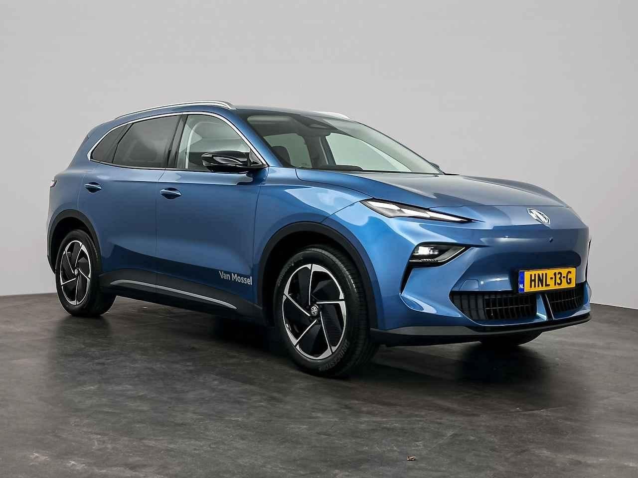 MG MGS5 EV 64kWh Luxury | Leder | Stoel + Stuurverwarming |, Auto's, 12 maanden, Achterwielaandrijving, 1700 kg, Blauw