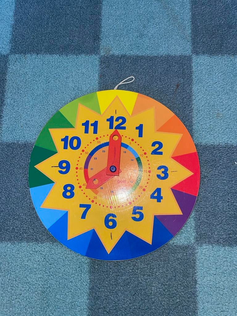 Kleurrijke Houten Leerklok voor Kinderen, Ophalen of Verzenden, Gebruikt, Jongen of Meisje