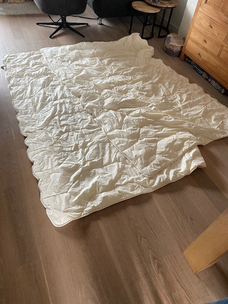 2x 1 persoons dekbed wol, Ophalen, Eenpersoons, Beige, Overige merken