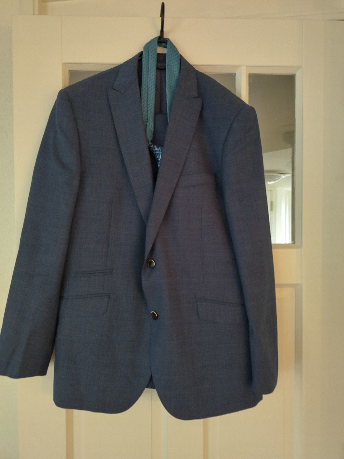 Kostuum maat 56 mooi blauw, Ophalen of Verzenden, Zo goed als nieuw, Maat 56/58 (XL), Blauw