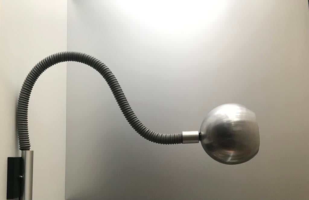 Raak serpent C-1504 wall lamp 60s silence of the lamps, Ophalen of Verzenden, Gebruikt, Metaal, Mid century modern vintage design
