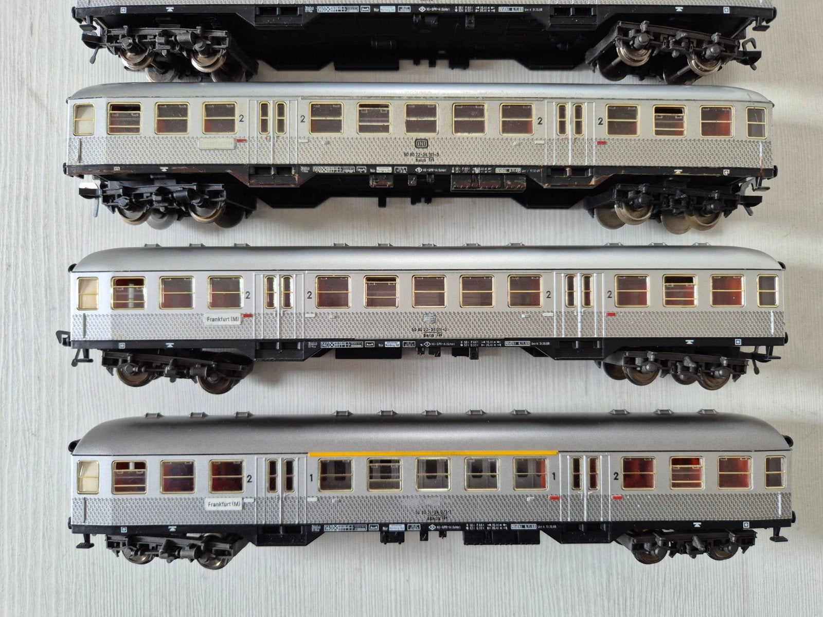 6 Fleischmann H0 DB silberling rijtuigen 5121/5122, Gebruikt, Gelijkstroom, Fleischmann, Wagon