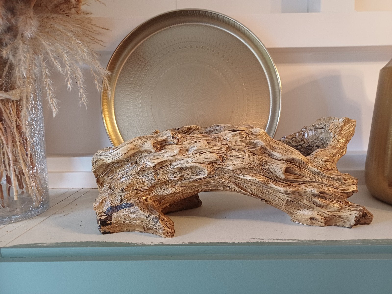 Plantenbakje in de vorm van een stronk hout, Natuurlijk materiaal, Nieuw, Ophalen of Verzenden, Handgemaakt