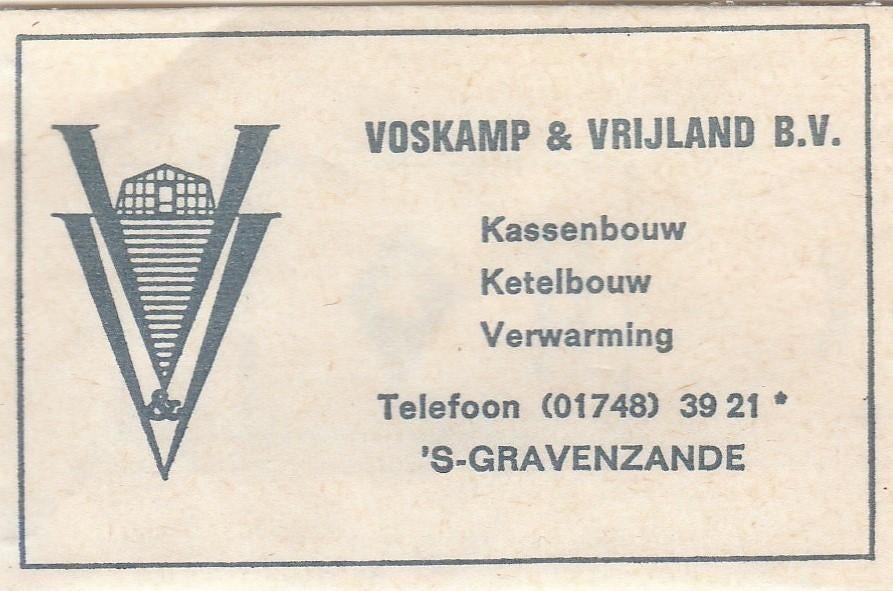 Voskamp & Vrijland 's-Gravenzande - kassenbouw ketelbouw, Verzamelen, Ophalen of Verzenden