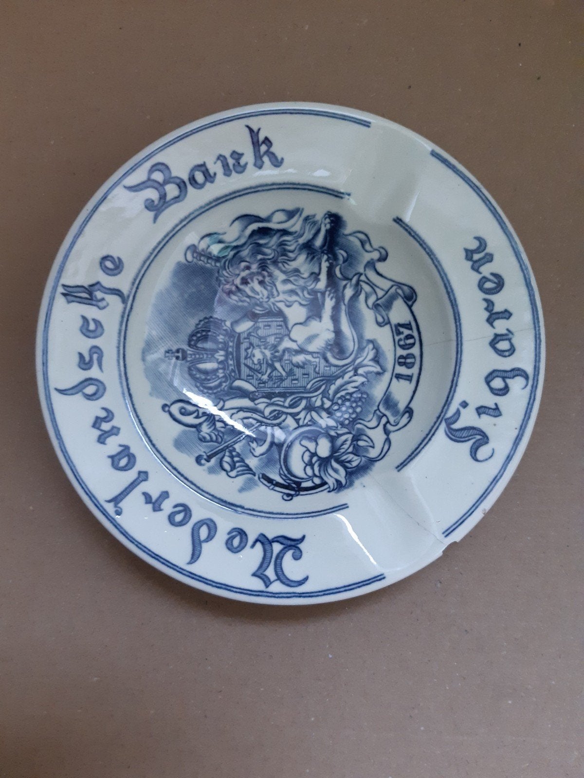 Antieke asbak "Nederlandsche Bank Sigaren" 1867, Ophalen of Verzenden