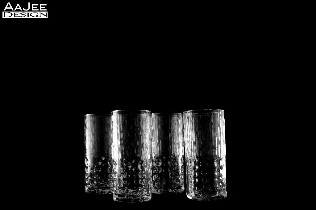 Set van 4 vintage Bubble longdrink glazen - BP - Limonade, Ophalen of Verzenden, Gebruikt, Overige typen