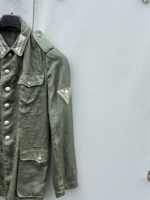 Originele WH (Heer) M42 'Drillich' uniformjas (Feldbluse), Ophalen of Verzenden, Landmacht, Duitsland, Kleding of Schoenen
