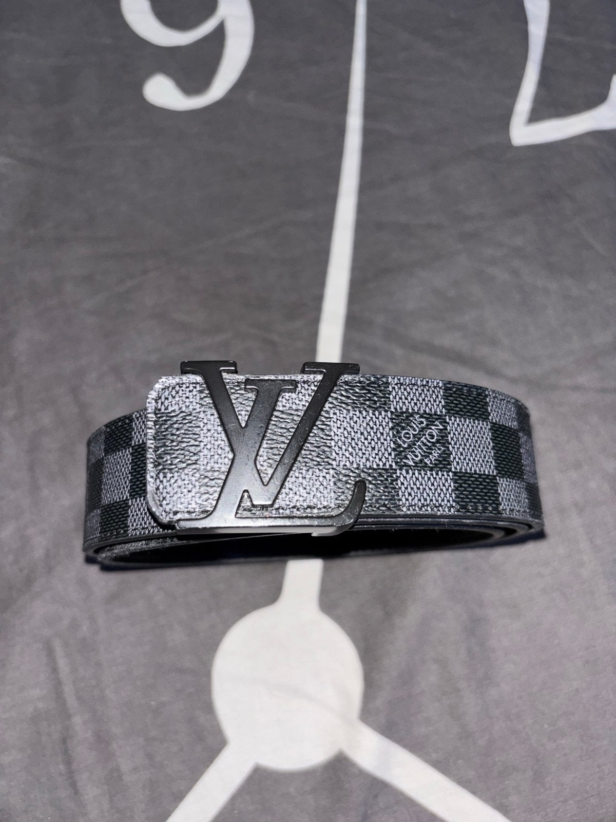 Louis Vuitton Graphite Riem, Zo goed als nieuw, Riem of Ceintuur, Echt leder, Zwart