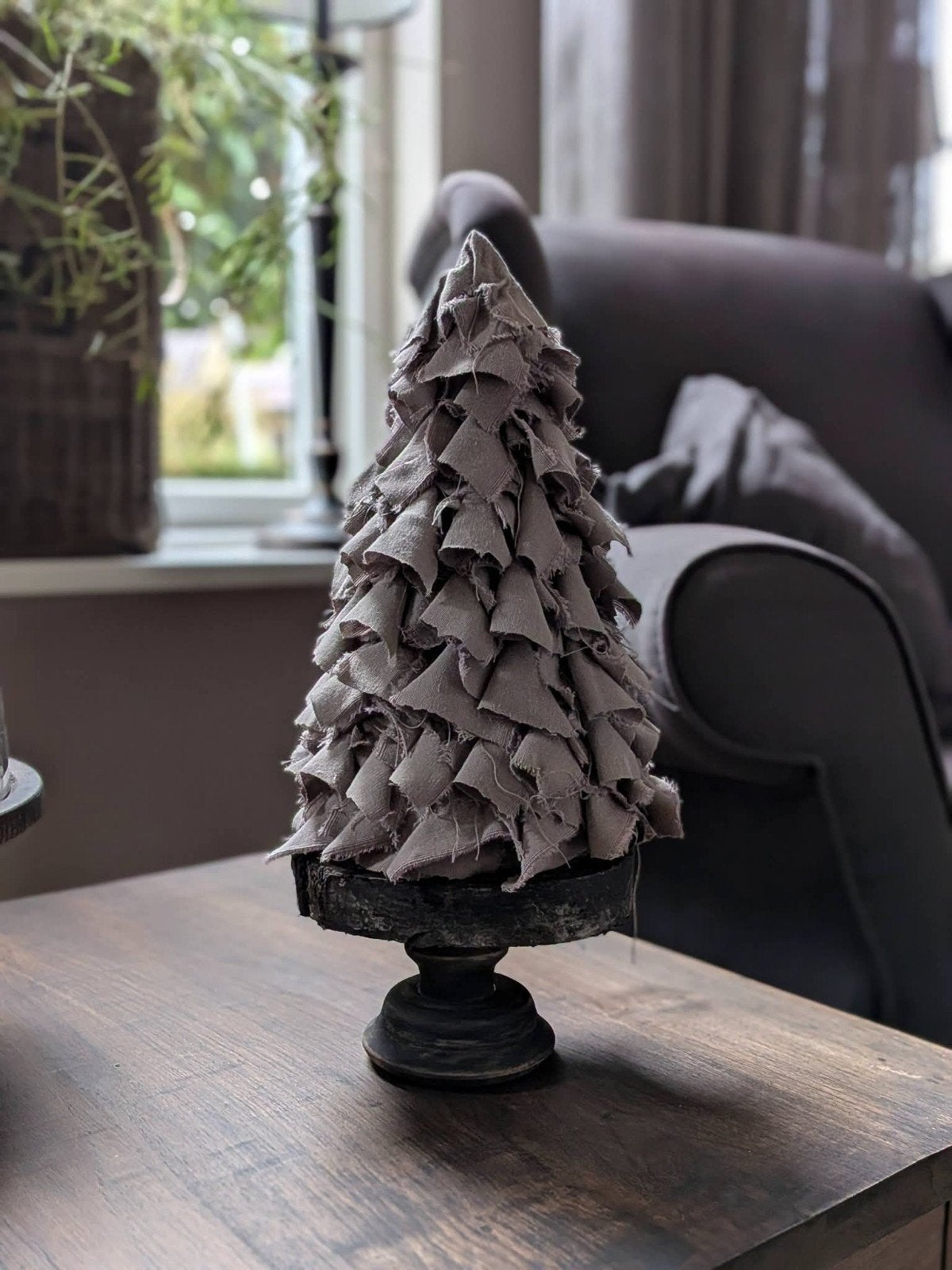 shabby boompje / kerstboom inclusief houten plateau, Ophalen of Verzenden, Nieuw