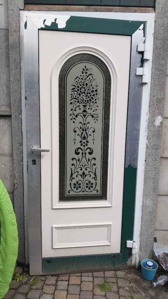 deur met kozijn, dubbel glas, Gebruikt, Deurkozijn, 150 tot 225 cm, Inclusief glas