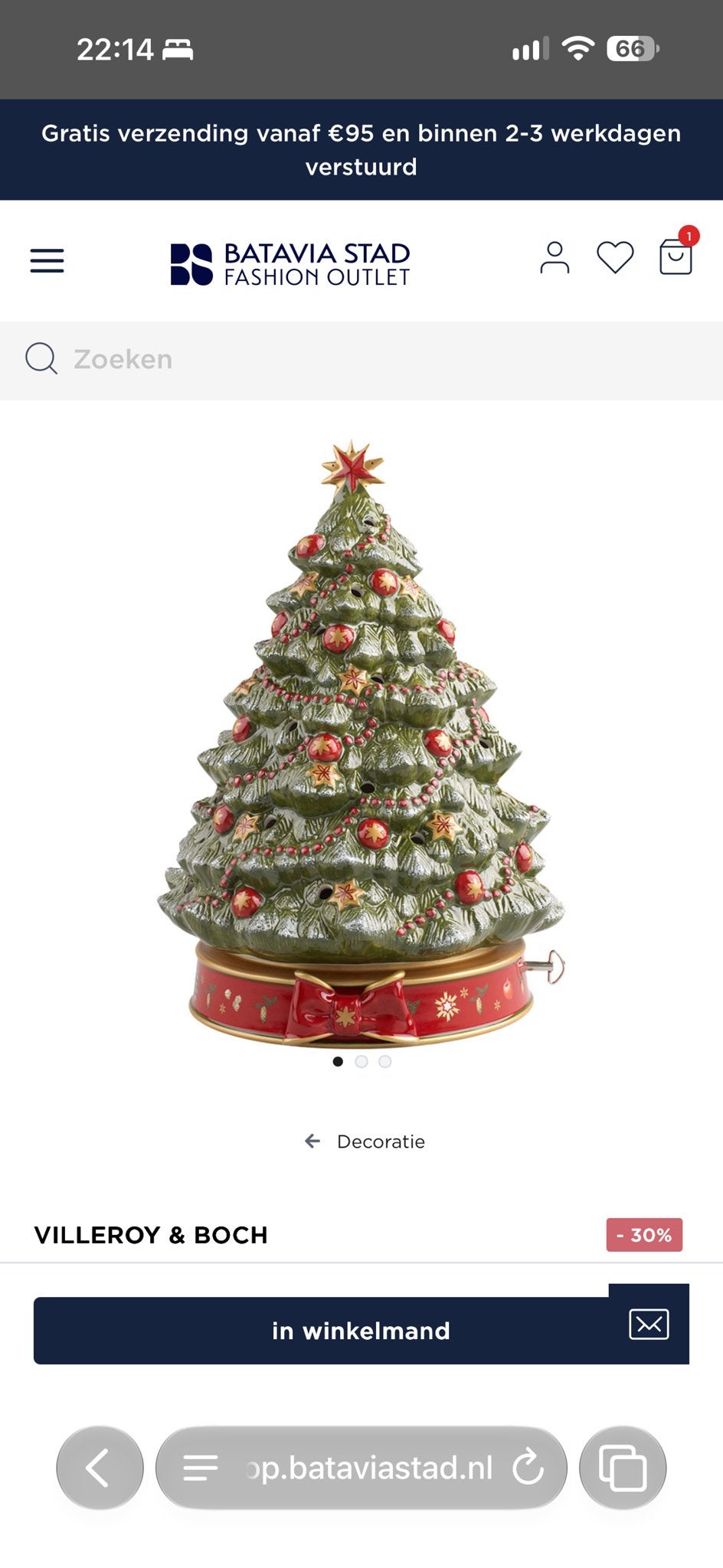 Villeroy & boch nieuwe kerstboom met muziekdoos, Ophalen of Verzenden, Nieuw