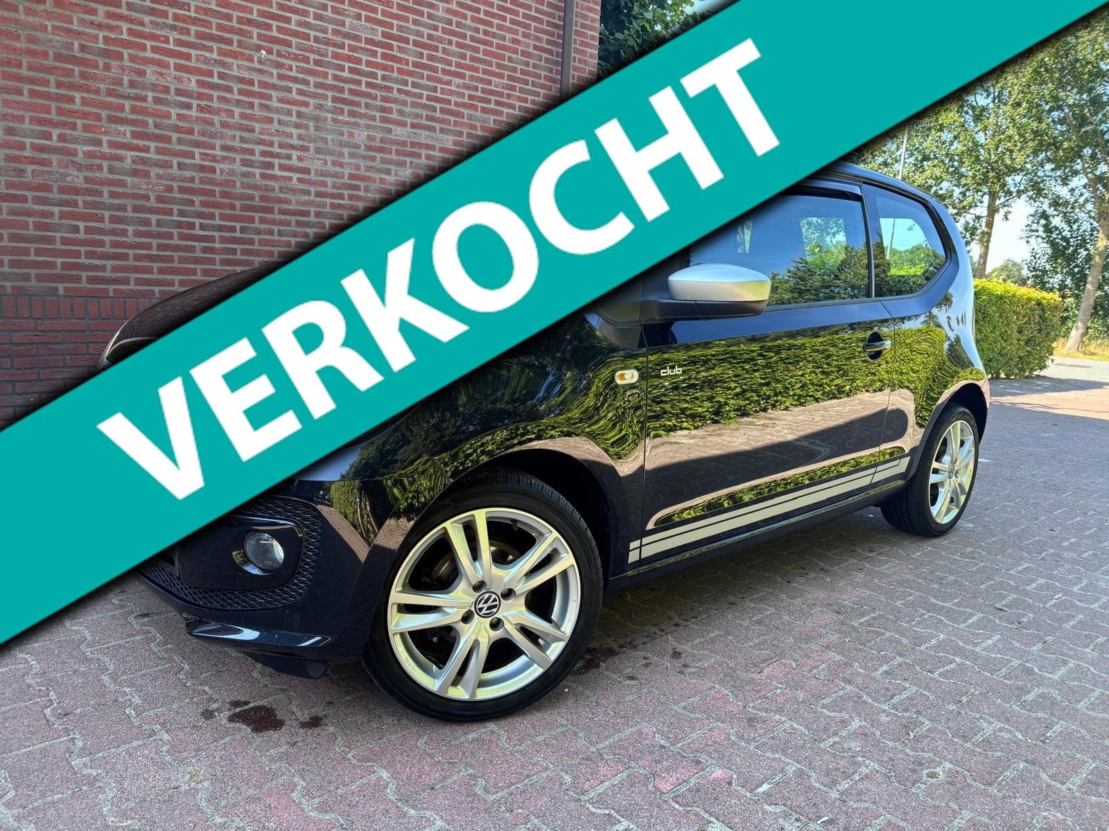 Volkswagen Up! 1.0 Club Uitvoering! Highline! BlueMotion, Auto's, Volkswagen, Voorwielaandrijving, Dealer onderhouden, Stof, Zwart