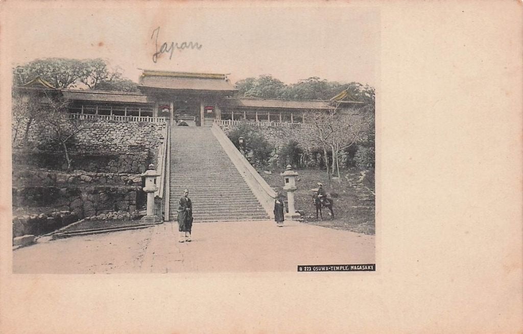 702-362-045 Japan Osuwa Temple Nagasaki, Verzenden, Voor 1920, Overig Europa