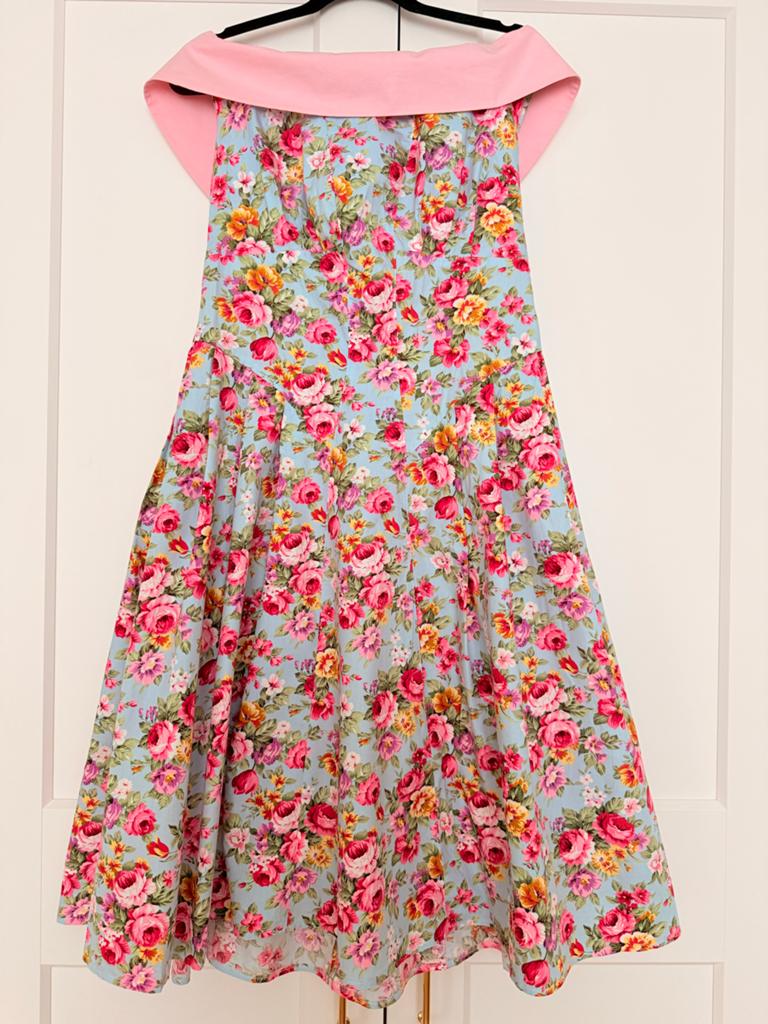 Vintage Stijl Bloemenjurk van Miss Candyfloss, Kleding | Dames, Maat 38/40 (M), Blauw, Ophalen of Verzenden, Zo goed als nieuw