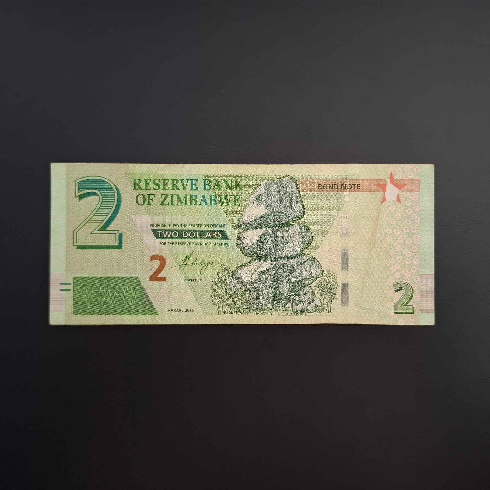 2 dollar Zimbabwe #066, Verzenden, Zimbabwe, Los biljet