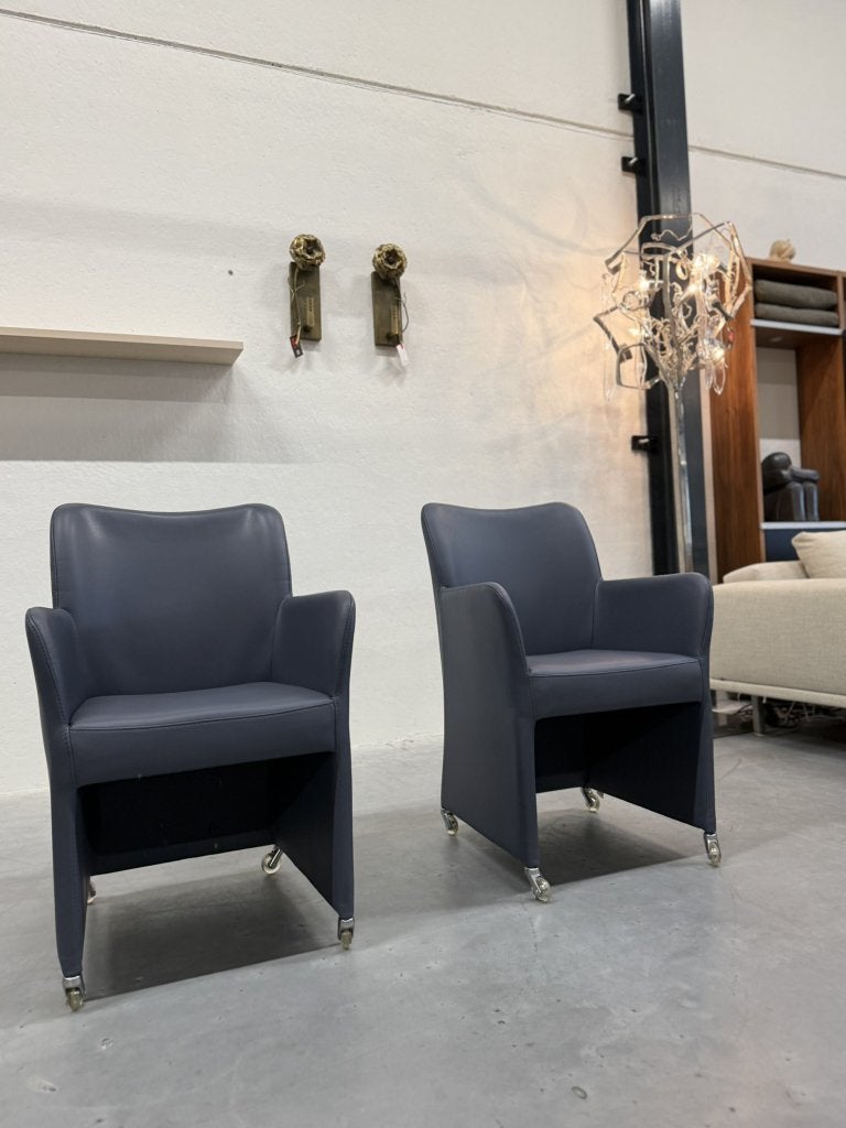 2 Nieuw Bert Plantagie Lambada Stoelen blauw leer stoel