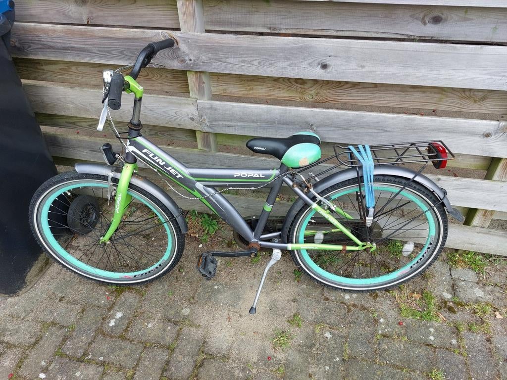 Kinderfiets 24 inch Fun Jet Popal - Grijs/Groen, Fietsen en Brommers, Fietsen | Kinderfietsjes, Ophalen, Gebruikt, 20 inch of meer