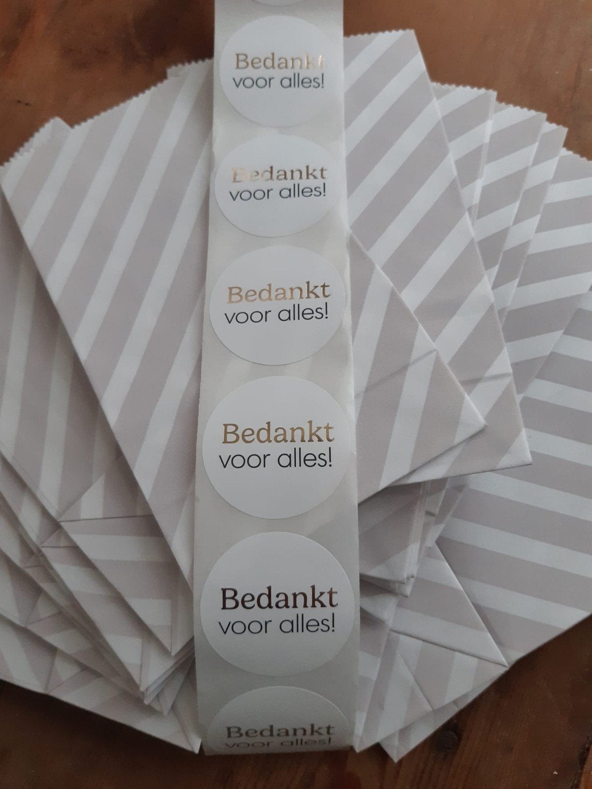 25 blokzakjes met 25 stickers Bedankt voor alles., Ophalen of Verzenden, Nieuw
