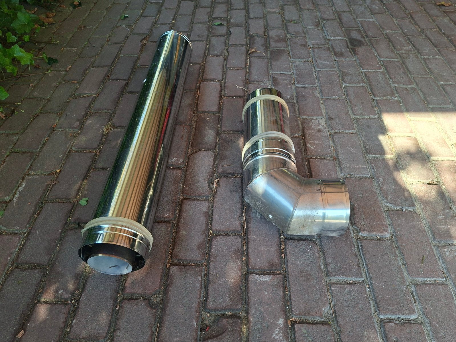RVS dubbelwandige rookgasafvoer 100x 150 mm, Ophalen, Gebruikt, Kachel, Minder dan 60 cm