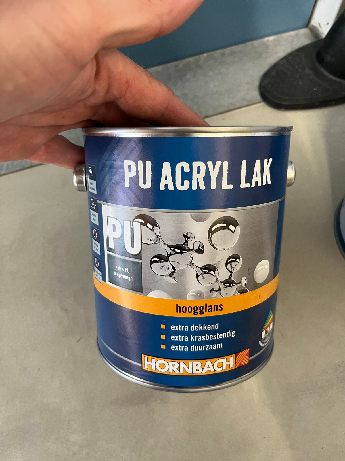 HORNBACH PU Acryl Lak Hoogglans Zwart RAL 9005, Ophalen, Zwart, Nieuw, Lak