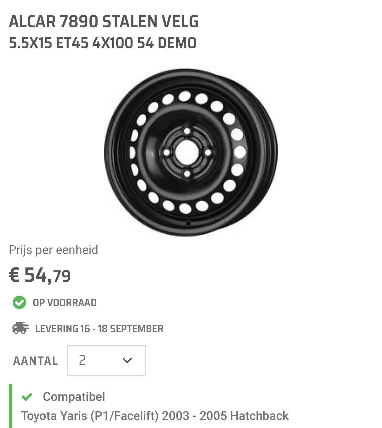 Nieuwe stalen velgen 15 inch - ALCAR 7890, Ophalen, Nieuw