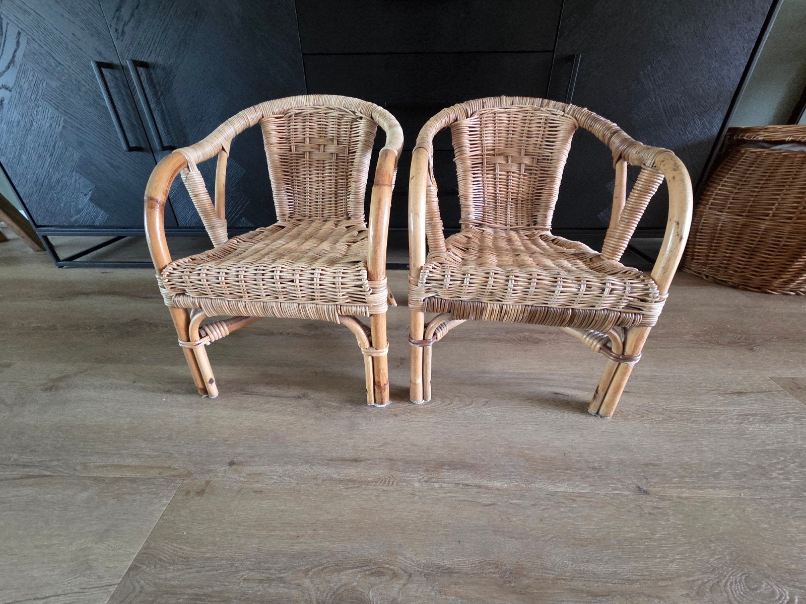 Set van 2 rotan kinderstoeltjes, Ophalen, Gebruikt, Stoel