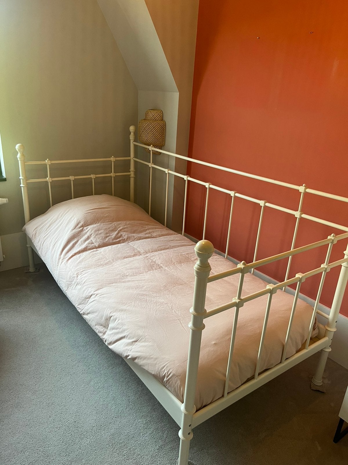 Metalen Ikea bed incl. lattenbodem en evt matras, Ophalen, Gebruikt, 90 cm, Eenpersoons