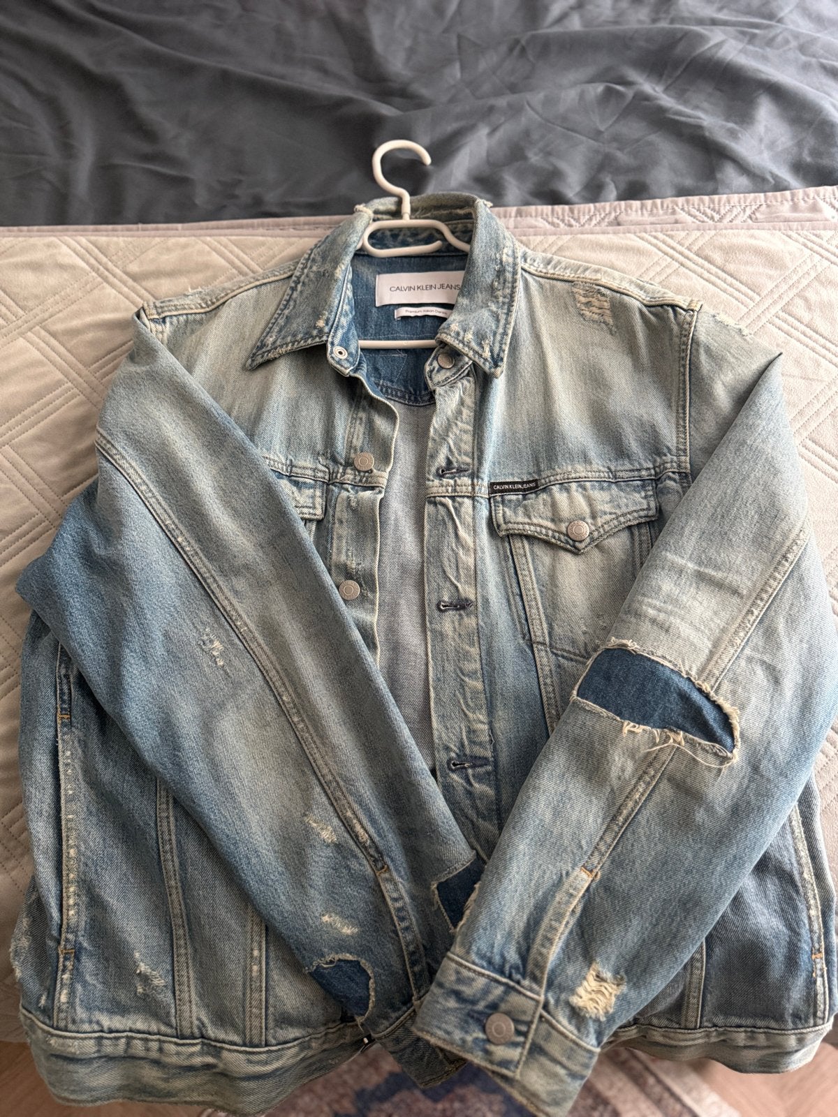Calvin Klein Jeans spijkerjas - Zo goed als nieuw maat L, Kleding | Heren, Ophalen of Verzenden, Zo goed als nieuw, Maat 48/50 (M)