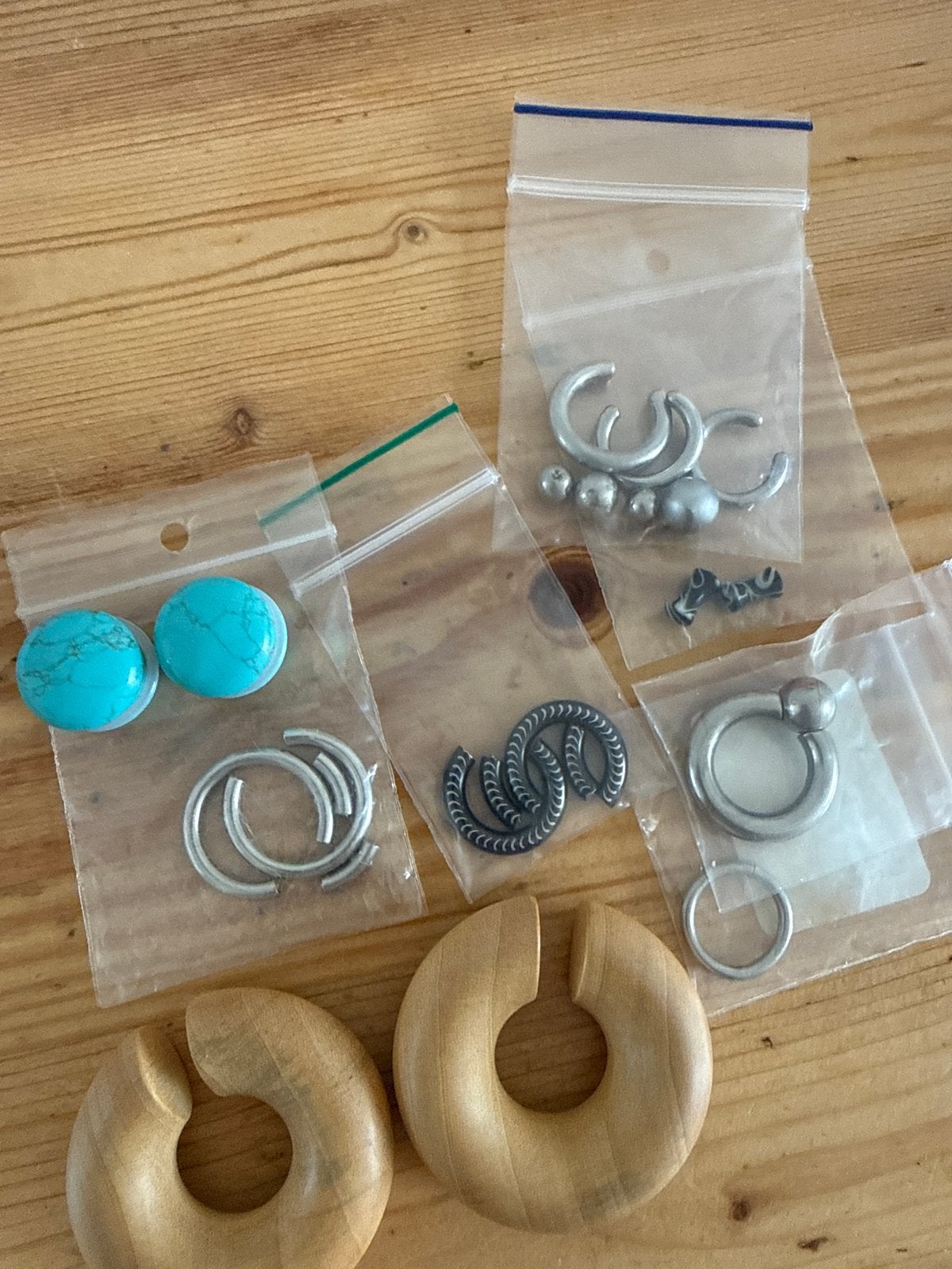 Diverse piercingset: tunnels, ringen en meer (tot 16mm), Ophalen of Verzenden, Gebruikt, Overige materialen, Overige typen