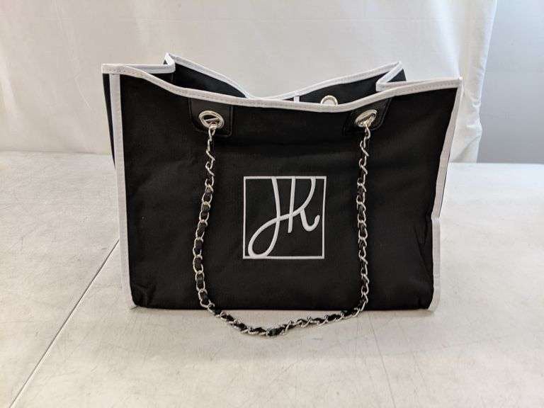 Ribkoff ruime damestas/shopper zwart met wit detail, Verzenden, Zo goed als nieuw, Overige kleuren, Shopper