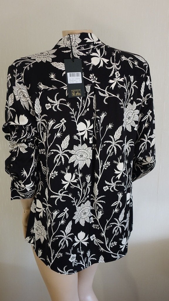 SCOTCH & SODA bloes zwart wit, Maat 42/44 (L), Scotch & Soda, Zo goed als nieuw, Meerkleurig