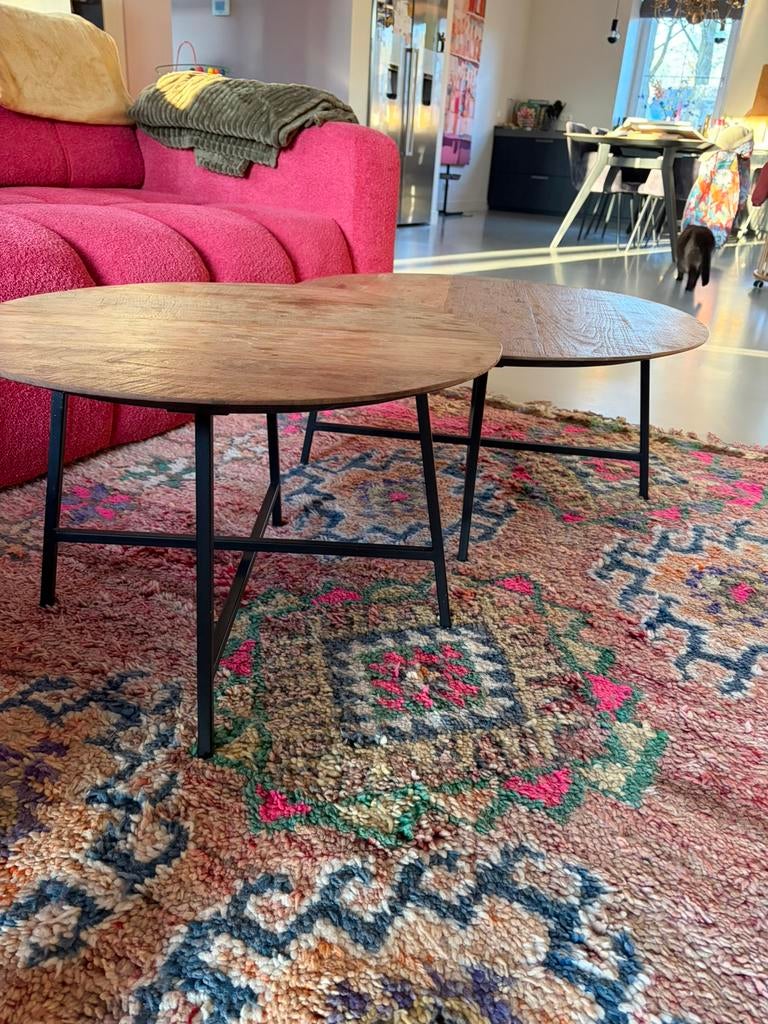 Salontafelset Sawa van Sanders Wonen - Mangohout, Ophalen, Gebruikt, Rond, 50 tot 100 cm