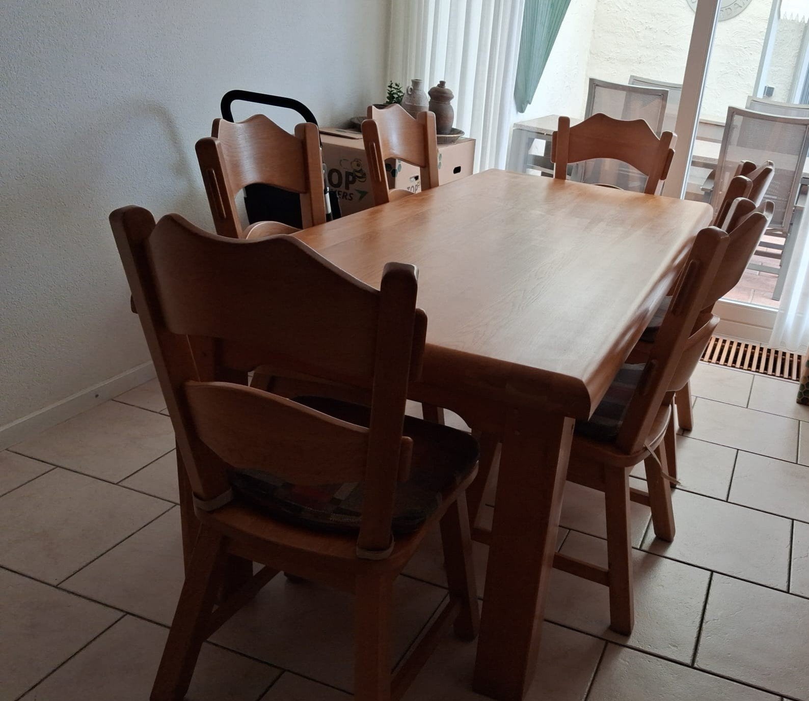 Eettafel met 6 stoelen, Ophalen, Gebruikt, 4 tot 6 stoelen