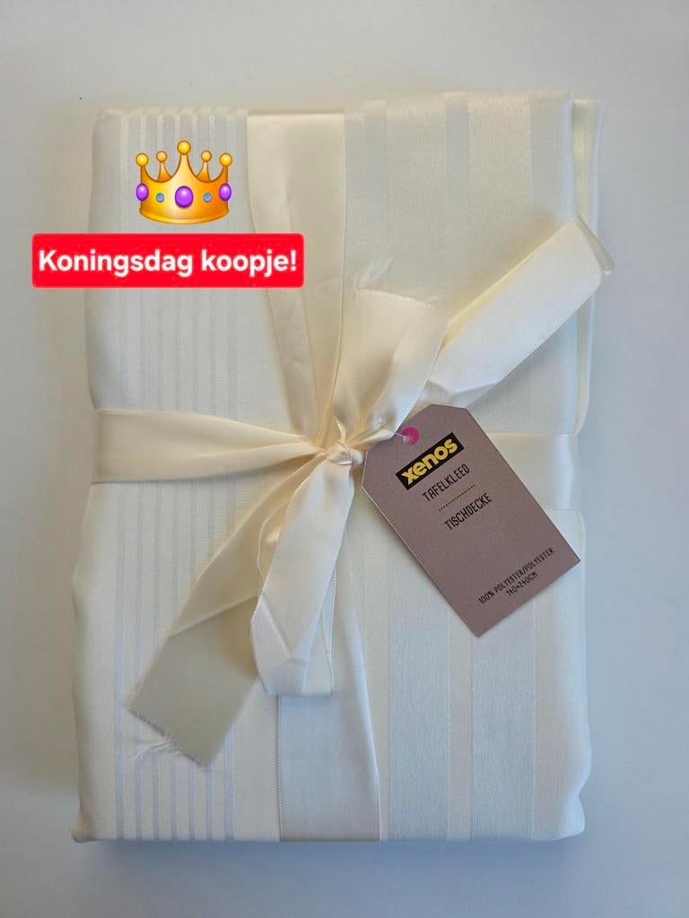 Tafelkleed ecru 140x240 *nieuw*, Ophalen of Verzenden, Nieuw, Rechthoek