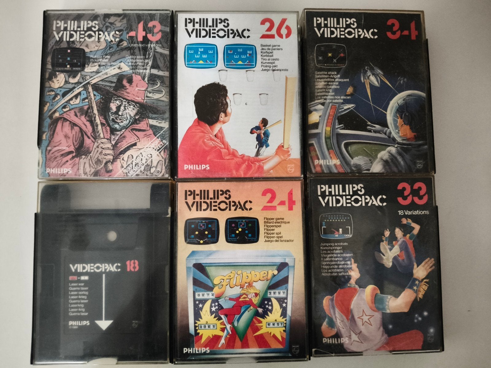 Philips Videopac Spellen - Vintage Collectie (6 stuks), 1 speler, Ophalen of Verzenden, Gebruikt, Vanaf 3 jaar