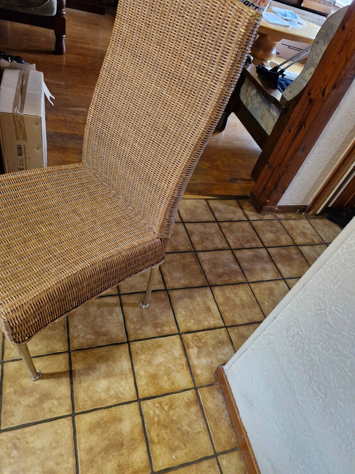 2 rieten stoelen, Huis en Inrichting, Stoelen, Ophalen, Overige materialen, Gebruikt, Twee