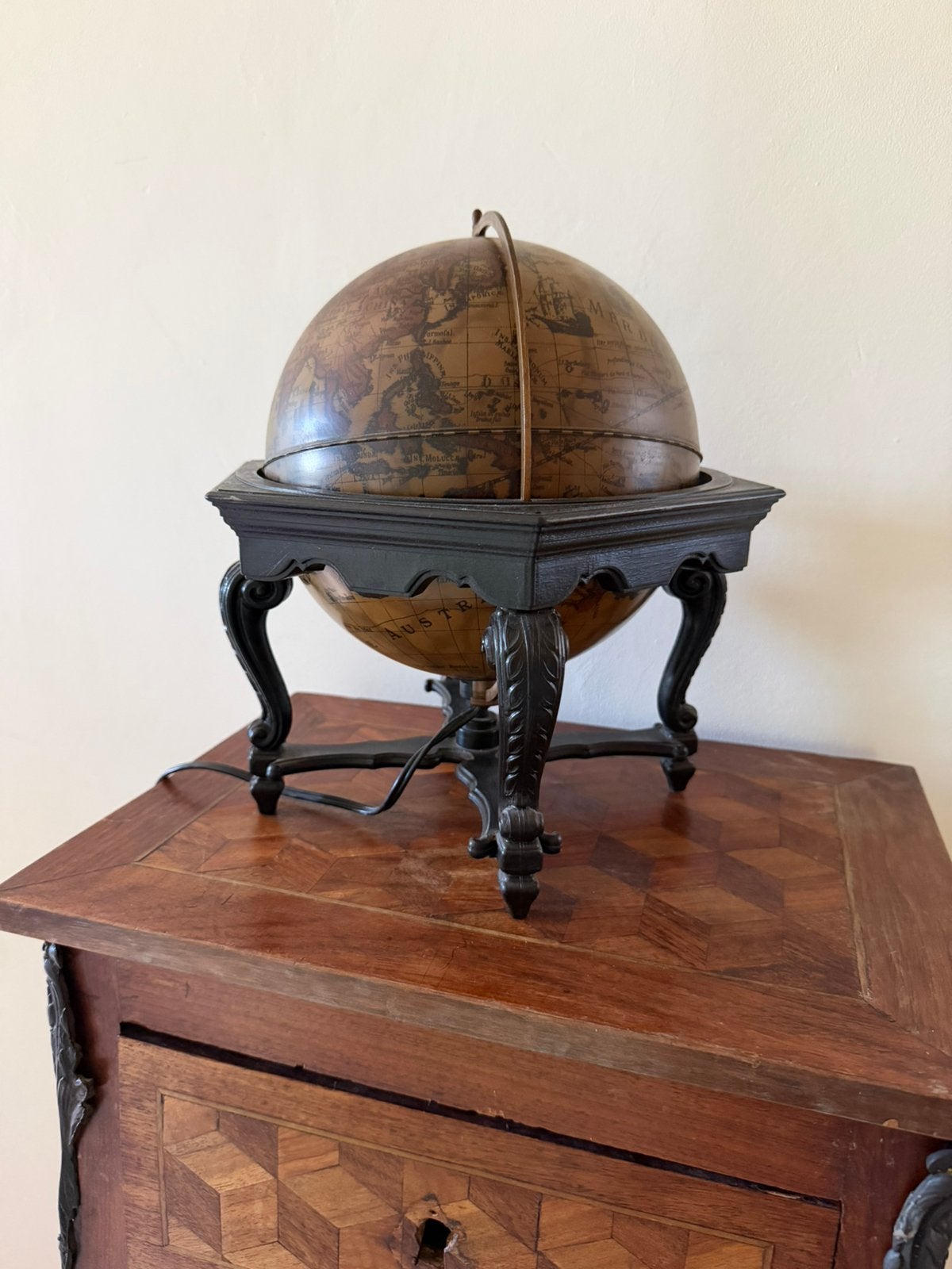 Vintage werelbol lamp, Antiek en Kunst, Curiosa en Brocante, Ophalen of Verzenden