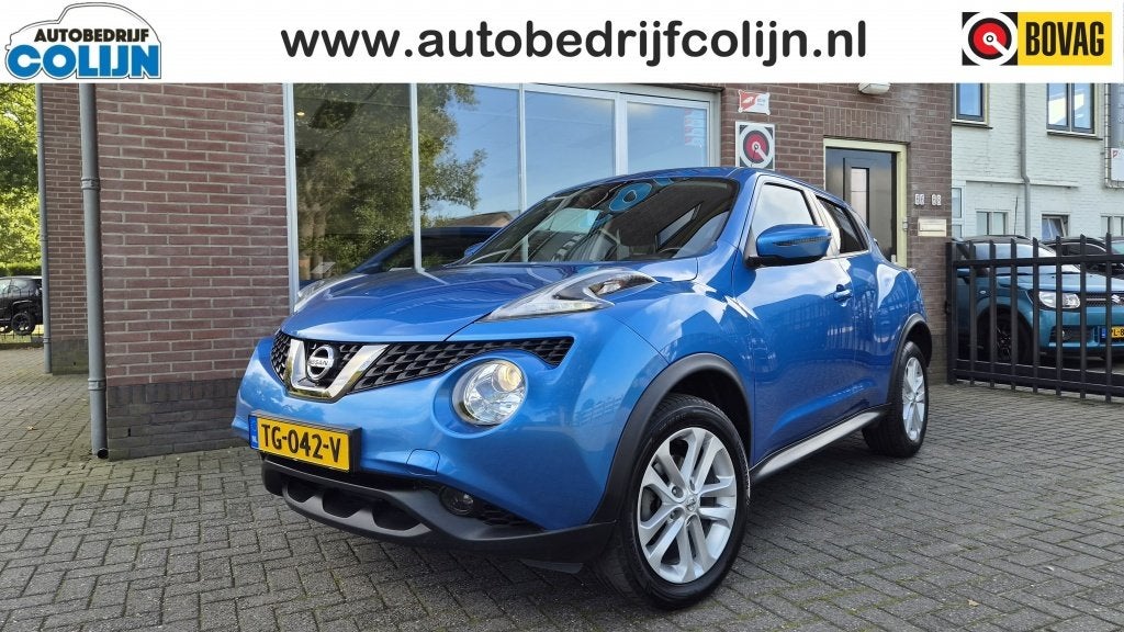 Nissan Juke 1.2 DIG-T S/S Acenta, Navi, Trekhaak, Camera, Cl, Auto's, Keurmerk '100% Onderhouden', Stof, Blauw, 116 pk