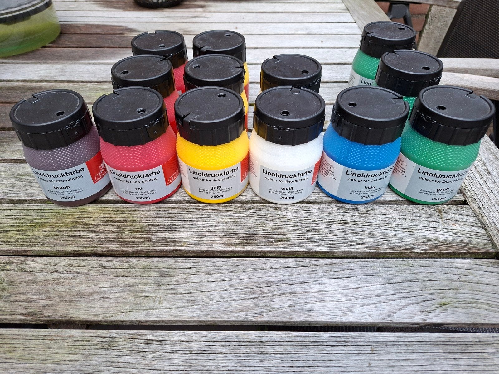 Linodrukinkt set - 13 flessen van 250ml Ami, Ophalen, Zo goed als nieuw, Overige typen
