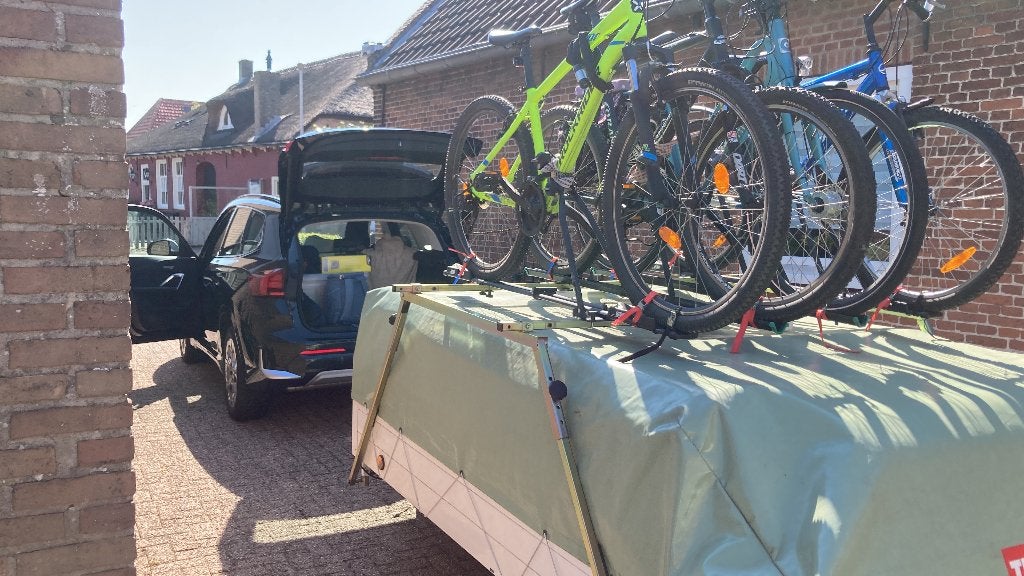 Imperiaal voor vouwwagen met 4 fietsendragers, Ophalen, Gebruikt