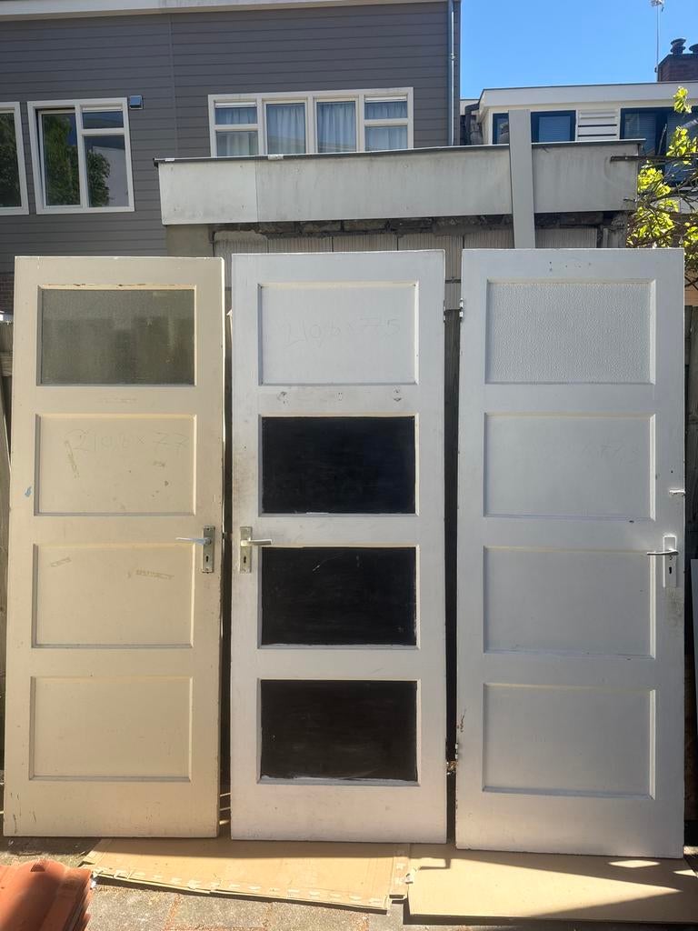 Paneeldeuren jaren '30 - Authentiek en gebruikt, Ophalen, Gebruikt, Minder dan 80 cm, Binnendeur