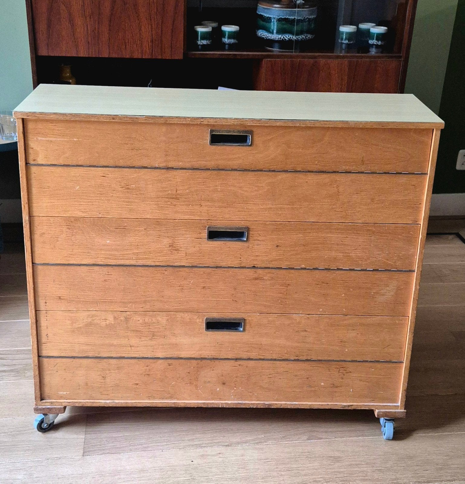Vintage schoolkast/klepkast, Huis en Inrichting, Ophalen, Gebruikt