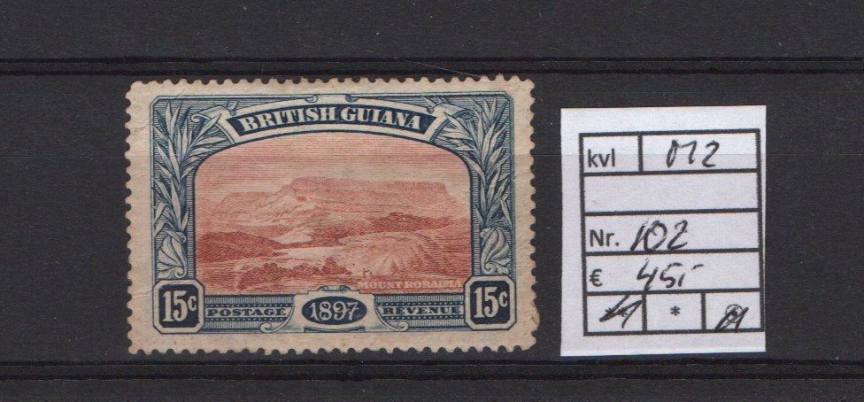 M2) Br. Guiana nr 102 ongebruikt matige gomkant, Ophalen of Verzenden, Overige landen