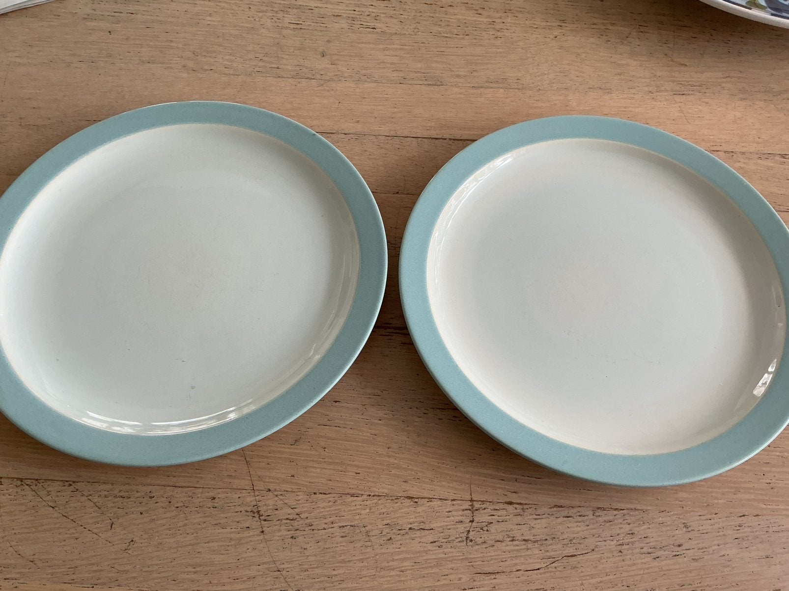 2 ontbijtborden vintage servies Fris Edam pastel blauw,jr 60, Ophalen of Verzenden, Zo goed als nieuw, Overige stijlen, Bord(en)