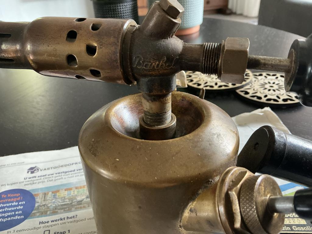Vintage Barthel Benzine Soldeerlamp - Model 0220 werkt, Ophalen of Verzenden